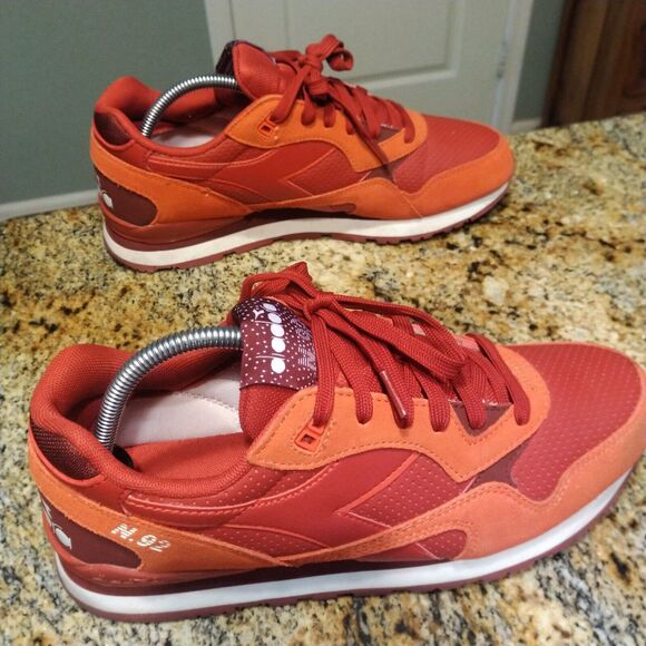 Diadora N92 Cherry Red Men's 9 Wm 11 Running Classic Sneaker - Picture 3 of 12